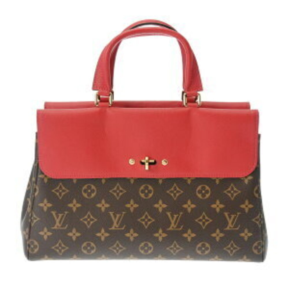 Louis Vuitton Monogram Venus Brown Cerise Red Canvas Handbag
